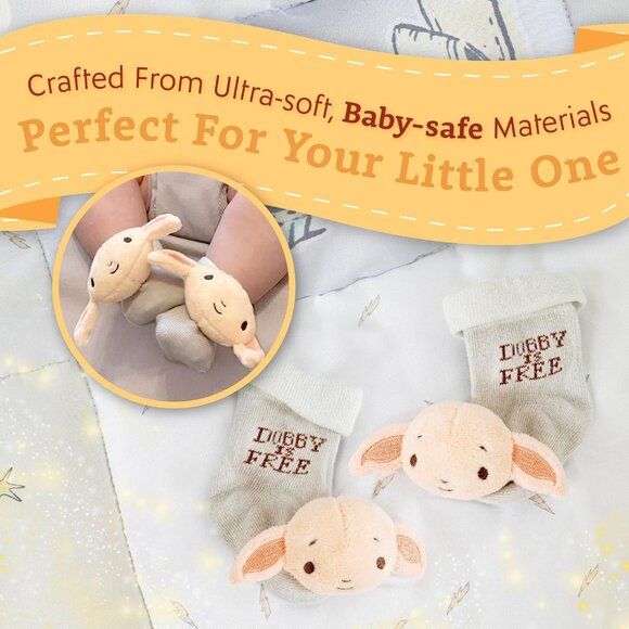 Harry Potter Dobby Baby Infant Rattle Socks | Plush Foot Rattle Toy | Newborn-6M - Picture 7 of 8